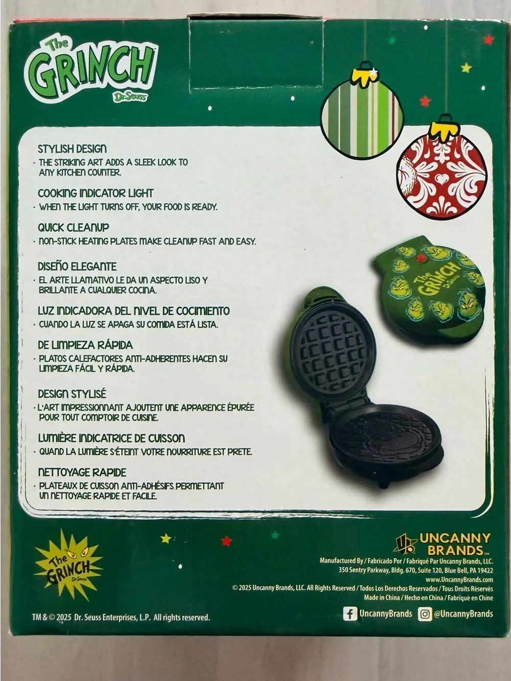 The Grinch Mini Waffle Maker in Green - Uncanny Brands